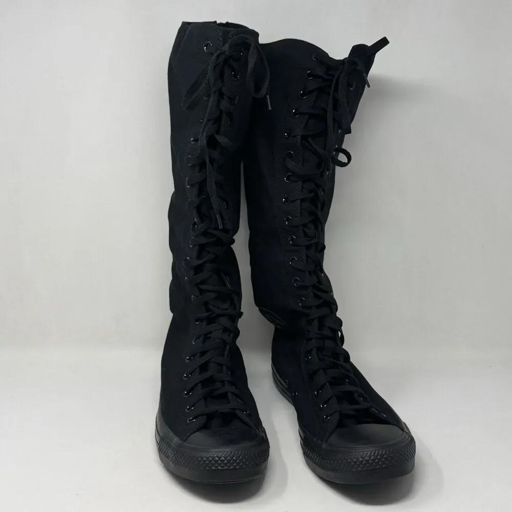 Converse XXHI Knee High Sneakers Mens 13 Triple Black Back Zipper Skater Punk - Picture 4 of 14